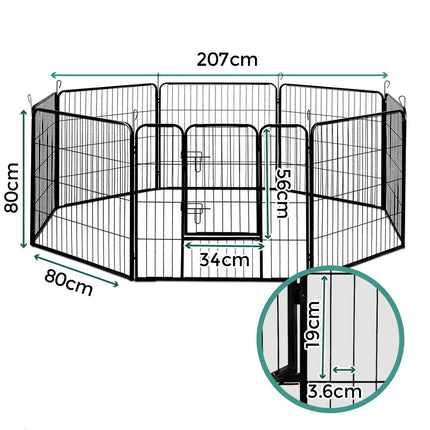 i.Pet Pet Playpen Dog Playpen 8 Panel Exercise Cage Enclosure Fence 80x80cm