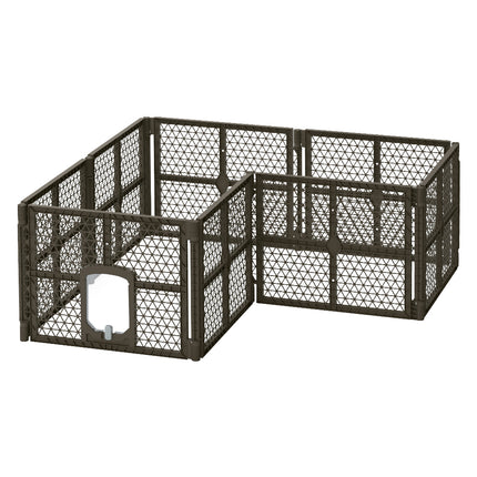 i.Pet Pet Dog Playpen Enclosure 8 Panel Fence Puppy Cage Plastic Play Pen Fold