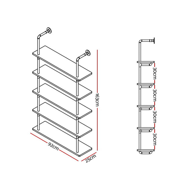 Artiss Wall Display Shelves Industrial DIY Pipe Shelf Rustic Floating Brackets