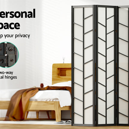 Artiss Room Divider Screen Privacy Wood Dividers Stand 3 Panel Archer Archer Black