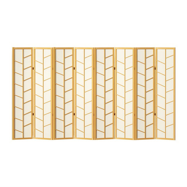 Artiss Room Divider Screen Privacy Wood Dividers Stand 8 Panel Archer Natural