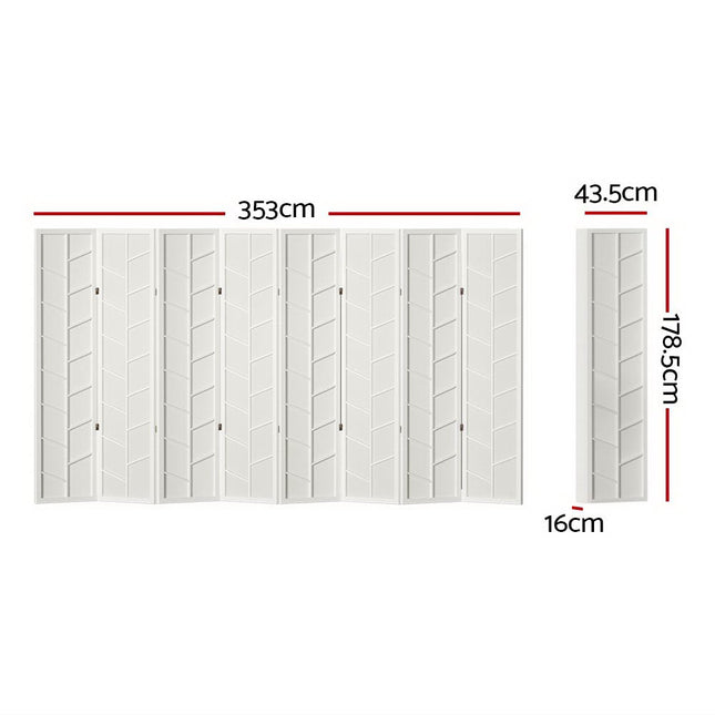 Artiss Room Divider Screen Privacy Wood Dividers Stand 8 Panel Archer White