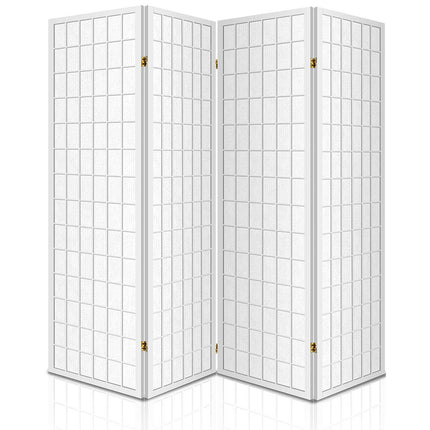 Artiss Room Divider Screen Wood Timber Dividers Fold Stand Wide White 4 Panel