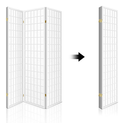 Artiss Room Divider Screen Wood Timber Dividers Fold Stand Wide White 4 Panel