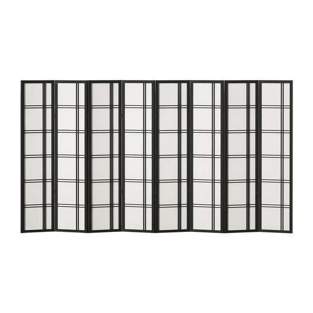 Artiss Room Divider Screen Privacy Wood Dividers Stand 8 Panel Nova Black