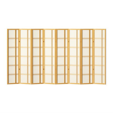 Artiss Room Divider Screen Privacy Wood Dividers Stand 8 Panel Nova Natural