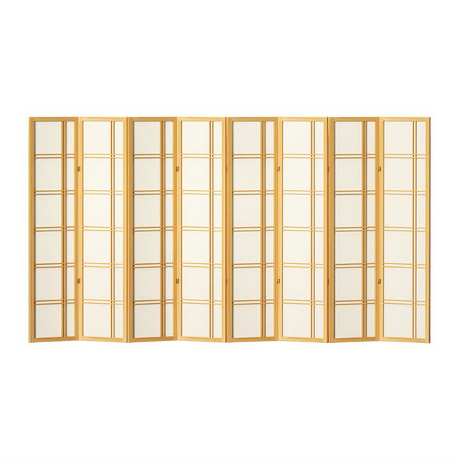 Artiss Room Divider Screen Privacy Wood Dividers Stand 8 Panel Nova Natural