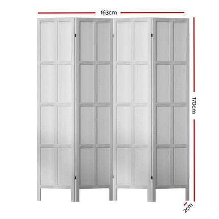Artiss Jade Room Divider Screen Privacy Wood Dividers Stand 4 Panel White