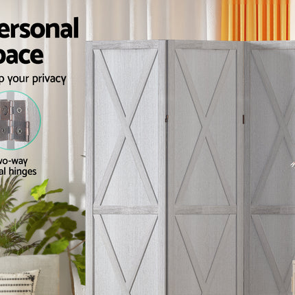 Artiss Silon Room Divider Screen Privacy Wood Dividers Stand 3 Panel White