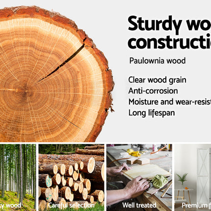 Artiss Silon Room Divider Screen Privacy Wood Dividers Stand 3 Panel White