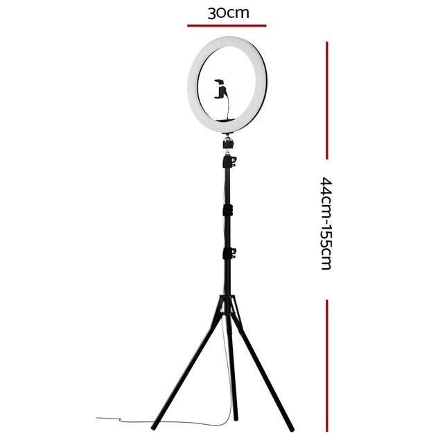 Embellir LED Ring Light 12" 5500K Dimmable Diva Diffuser With Stand Make Up