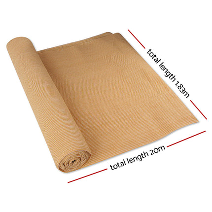 Instahut 1.83 x 20m Shade Sail Cloth - Beige