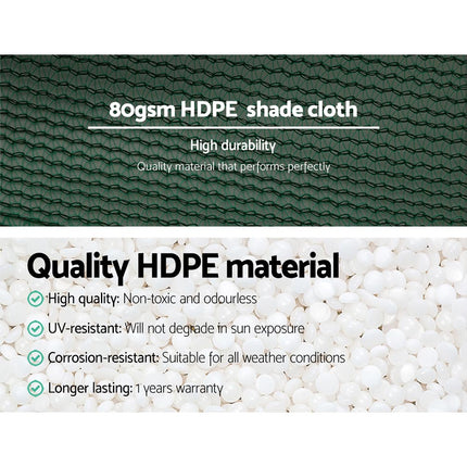 Instahut 1.83x30m 30% UV Shade Cloth Shadecloth Sail Garden Mesh Roll Outdoor Green