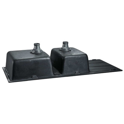 Cefito Stone Kitchen Sink 1160X500MM Granite Under/Topmount Basin Double Bowl Black