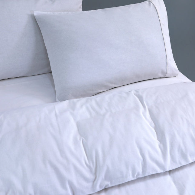 Elan Linen 100% Egyptian Cotton Vintage Washed 500TC White Double Quilt Cover Set