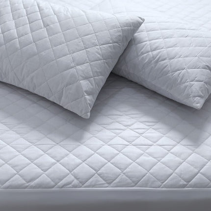 Elan Linen 100% Cotton Quilted Fully Fitted 50cm Deep Super King Size Waterproof Mattress Protector