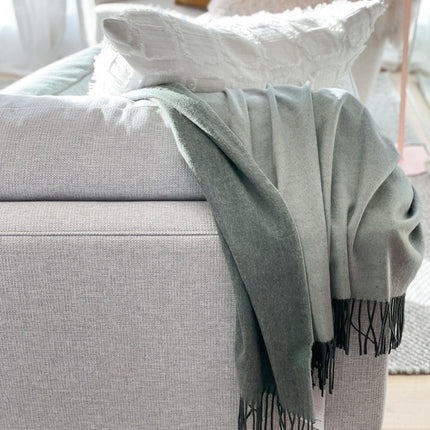 LM Home Cashmere Mix Throw - Eucalyptus/Gum