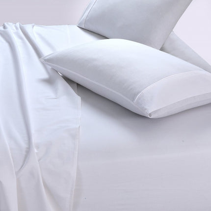 Elan Linen 100% Egyptian Cotton Vintage Washed 500TC White Queen Bed Sheets Set