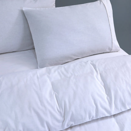 Elan Linen 100% Egyptian Cotton Vintage Washed 500TC White Single Quilt Cover Set