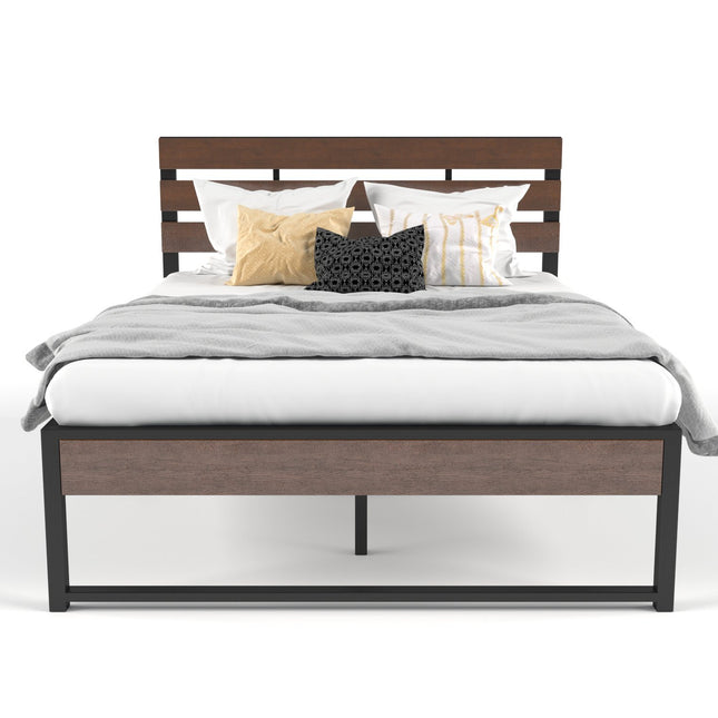Ora Wooden and Metal Bed Frame Queen