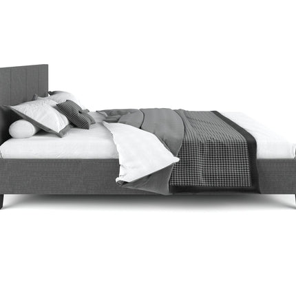 Pale Fabric Bed Frame - Charcoal King