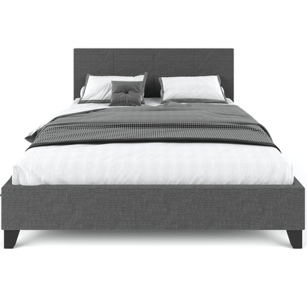 Pale Fabric Bed Frame - Charcoal King