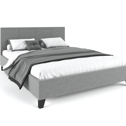 Pale Fabric Bed Frame - Grey Queen