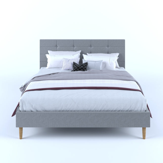 Stelz Fabric Frame - Stone Grey Queen