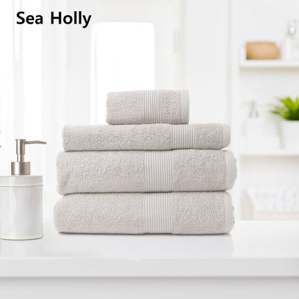 Royal Comfort 4 Piece Cotton Bamboo Towel Set 450GSM Luxurious Absorbent Plush - Sea Holly