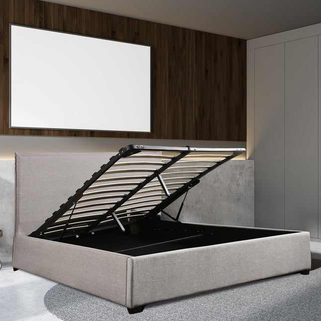 Milano Decor Phoenix Gas Lift Storage Bed Light Grey - Queen