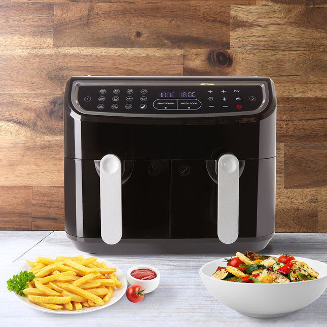 Kitchen Couture DUO 2-Basket 12-in-1 Digital Air Fryer 2 x 4.5 Litre LED Display