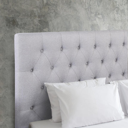 Milano Decor Yorkshire Tufted Bed Head Light Grey - Double