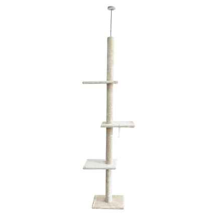 4Paws Cat Tree Scratching Post House Furniture Bed Luxury Plush Play 230cm - Beige