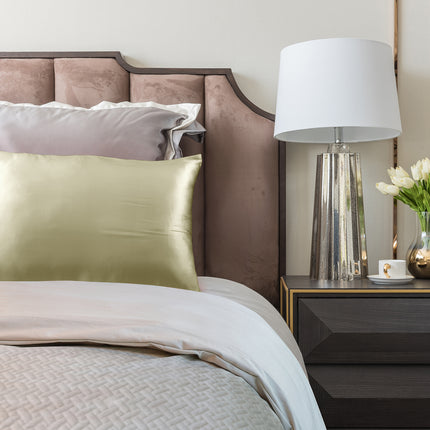 Royal Comfort Mulberry Soft Silk Hypoallergenic Pillowcase Twin Pack 51 x 76cm - Champagne