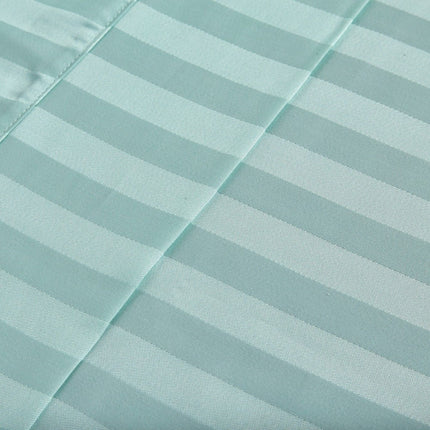Royal Comfort 1200TC Soft Sateen Damask Stripe Cotton Blend Sheet Pillowcase Set - Queen - Mist