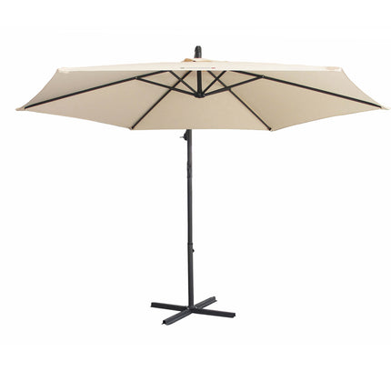 Milano 3M Outdoor Umbrella Cantilever With Protective Cover Patio Garden Shade - Beige