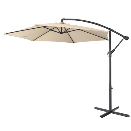 Milano 3M Outdoor Umbrella Cantilever With Protective Cover Patio Garden Shade - Beige