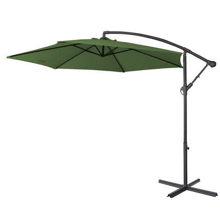 Milano 3M Outdoor Umbrella Cantilever With Protective Cover Patio Garden Shade - Green