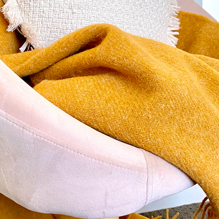 Brighton Throw - 100% NZ Wool - Mustard