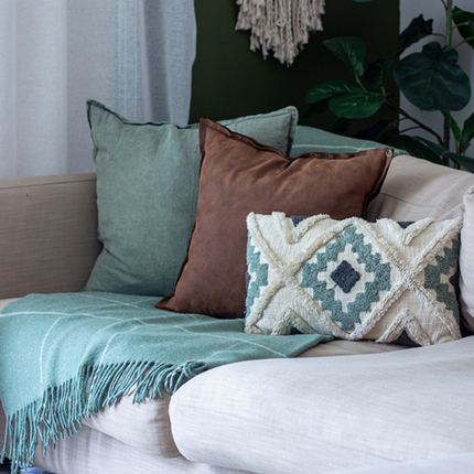 Brighton Throw - 100% NZ Wool - Sage Striped