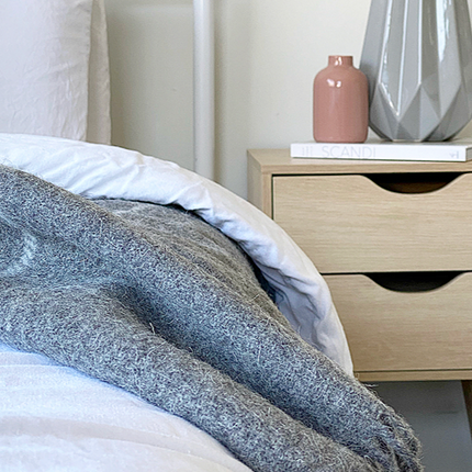 Brighton Throw - 100% NZ Wool - Grey Striped