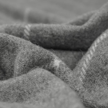 Brighton Throw - 100% NZ Wool - Grey Striped