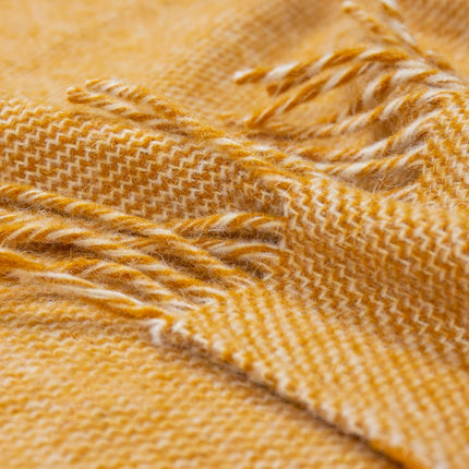 Cambridge Throw - 100% NZ Wool -  Mustard