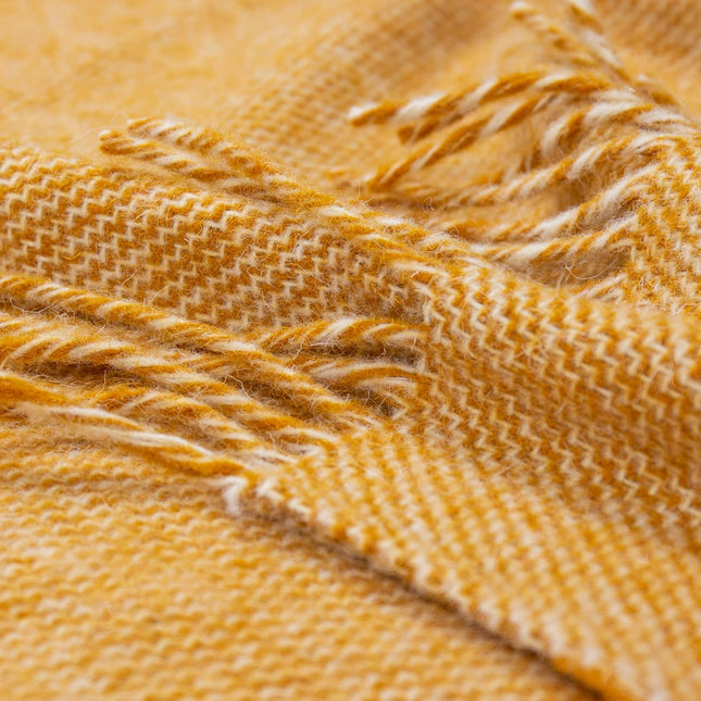 Cambridge Throw - 100% NZ Wool -  Mustard