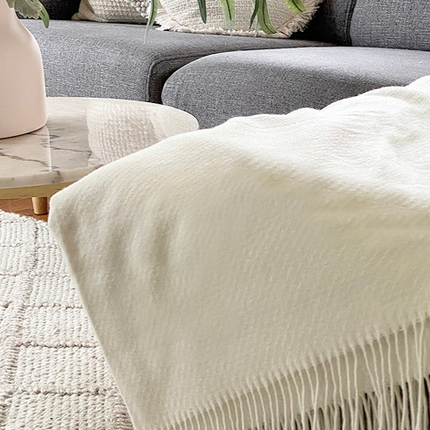 Chiswick Throw - Merino Wool/Cashmere - Ivory