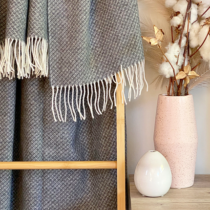 Chiswick Throw - Merino Wool/Cashmere - Grey