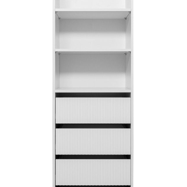 GENEVA THREE SHELF/FOUR DRAWER BUILT IN WARDROBE - FLUTED