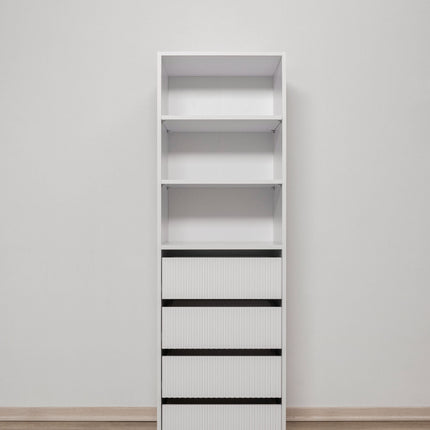 GENEVA THREE SHELF/FOUR DRAWER BUILT IN WARDROBE - FLUTED