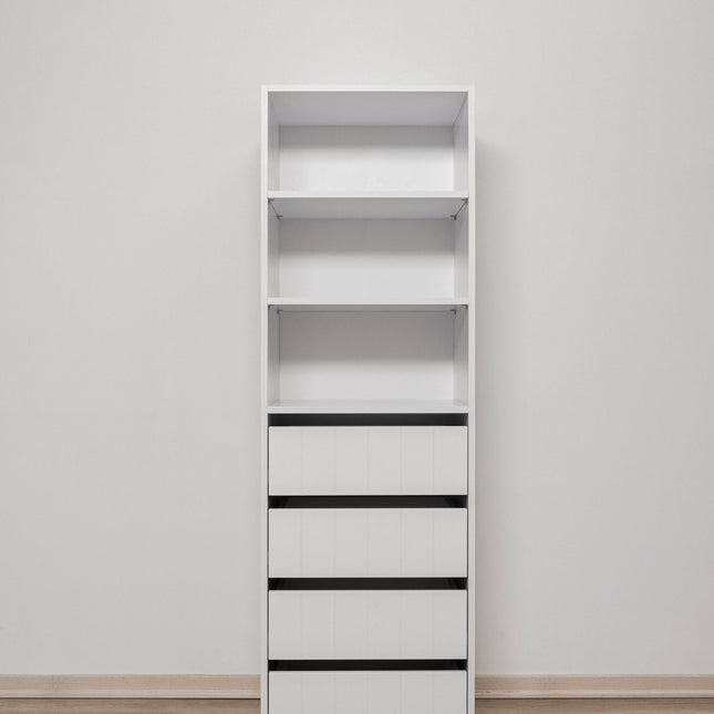GENEVA THREE SHELF/FOUR DRAWER BUILT IN WARDROBE - VJ PANEL