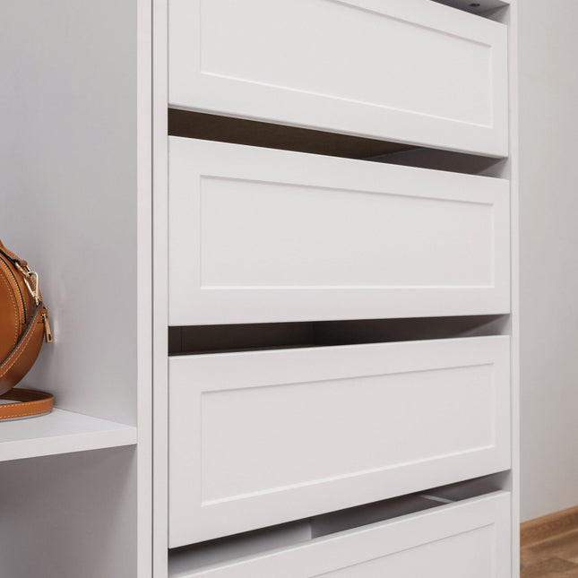 MALMO THREE SHELF/FOUR DRAWER WALK IN WARDROBE - HAMPTONS